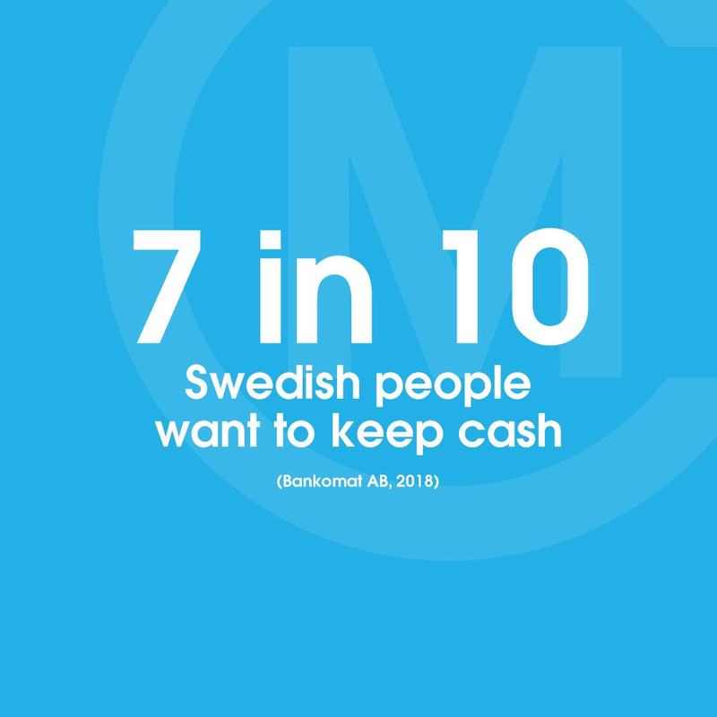 Bankomat 7 in 10 swedish people keep cash 2018 BLUE